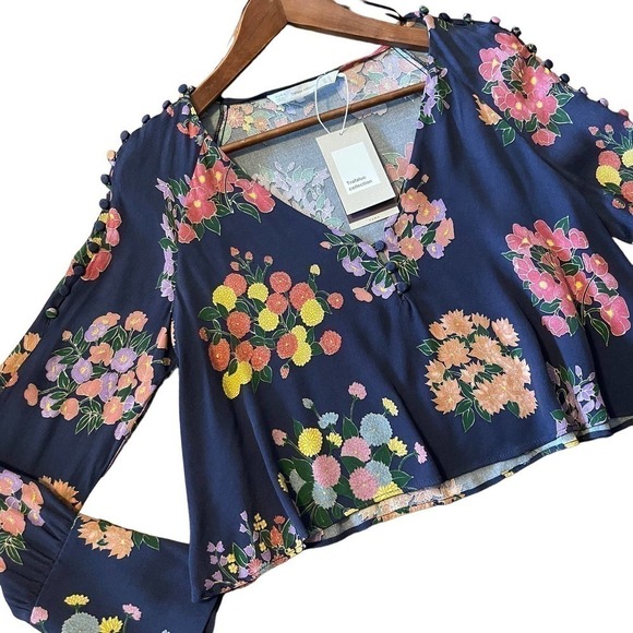 Zara Tops - NWT ZARA Trafaluc Collection Women's Floral Cropped Top Size XS